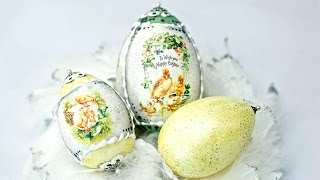 Decoupage, Easter eggs with chickens - DIY tutorial