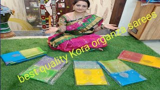 kora organza sarees with price by chirudeepam collections!!కోర ఆర్గంజా శారీస్