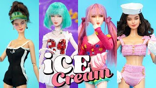 Barbie Doll Makeover ~ DIY Miniature Ideas for Barbie ~ Selena Gomez, Jennie, Lisa, Ice Cream