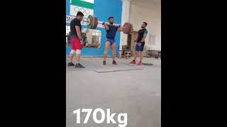 Body weight 85kg clean and Jerk 170 kg