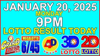 Lotto Result Today 9pm January 20 2025 PCSO