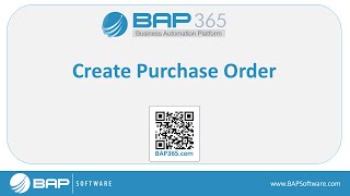 BAP365 Tutorial: Create Purchase Order