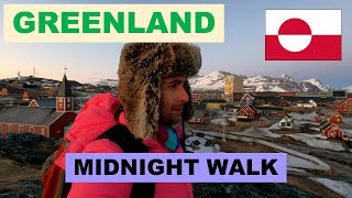 Still light at midnight? Midnight walk in Nuuk, GREENLAND