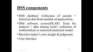 MIS Lecture 19: Decision Support System