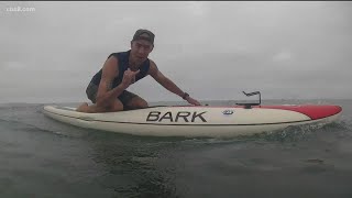 Carlsbad man fighting MS paddles 22 miles across Catalina Channel