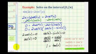 Example 2: Solve a Trig Equation Using a Double Angle Identity