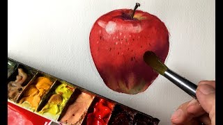 水彩画の基本〜りんごを描くコツ 4分講座　How to draw an Apple  | 4MIN Watercolor Tips