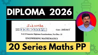 ๐ Diploma 20SC01 Mathematics | December 2025 QP Solved | Passing Package by Ravi R Nandi ๐