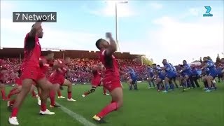 Tonga and Samoa have epic pregame faceoff at Rugby League World Cup | ESPN