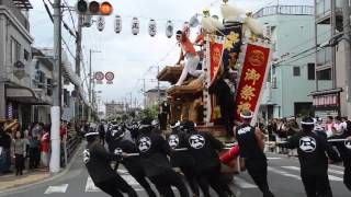 2013大阪市だんじり祭り　平野区加美正覚寺、試験曳き⑨やりまわし（平成25年6月30日）