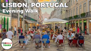 Lisbon, Portugal Evening Walk - 4K - with Captions