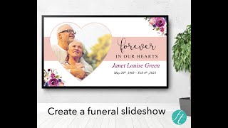 Premium Funeral Slideshow Template with Purple Roses