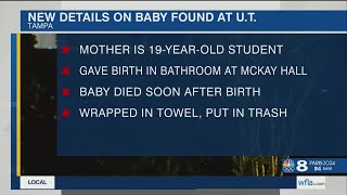 New details in case of newborn found in University of Tampa trash can
