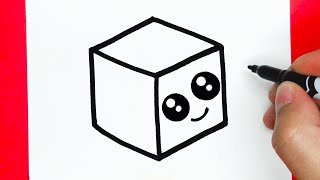 HOW TO DRAW CUTE CUBE,DRAW CUTE THINGS