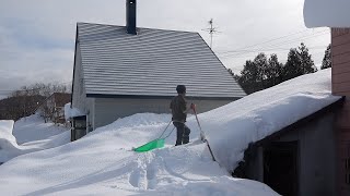 北海道の雪下ろし２５ 24年25年🌈 I slipped and fell again  Hokkaido Snow Removal 25  2024 25 ＃雪落とし #除雪