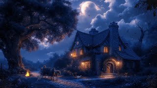 Cozy Cottage Ambience🌙Night Sounds \u0026 Horse Sounds, Calming Nature Sounds,  Crickets