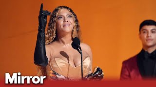 Moment Beyonce becomes biggest Grammy winner in history