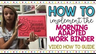 How to Implement the Morning Adapted Work Binder® | Special Education Calendar Routine