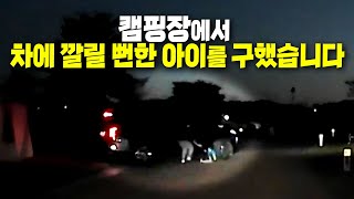 20152회. 캠핑장 들어서자마자 바로 눈앞에서 아이가 차에 역과되는 모습을 볼 뻔했습니다..