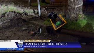 Fallen tree knocks out traffic light in Chico