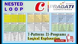 21 Programs of 7-Patterns using Nested Loop, Logically explained in 40 Minutes. (200+ Programs)