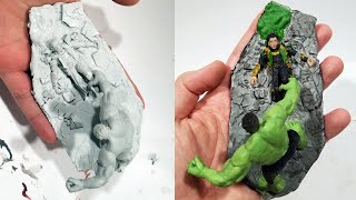 Sculpting a Tiny Diorama 'Hulk Smashing Loki' | \