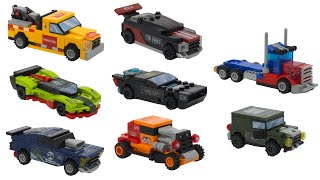 LEGO Speed Build: 8 NON LEGO City COOL Cars in 14 Minutes!