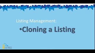 Listing Management - Cloning a Listing