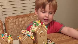 Grayson and Ethan made ginger bread houses!