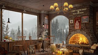 Cozy Winter Coffee Shop Ambience ❄ Instrumental Jazz Music for Studying, Working and Relax