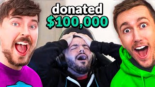 MRBEAST AND MINIMINTER DONATE $100,000 TO FORTNITE TWITCH STREAMERS!