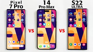 Google Pixel 7 Pro vs iPhone 14 Pro Max vs S22 Ultra SPEED TEST in 2023 | Pixel 7 Pro is INSANE 😱