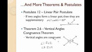 Lesson 2.7 Proving Angle Pair Relationships