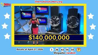 Mega Millions lottery result on April 21, 2026 - Jackpot is $150 million now