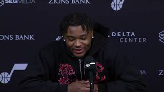 Isaiah Collier player of Jazz postgame interview 01 12 2025