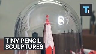 This guy uses a microscope to carve tiny sculptures into the tip of a pencil