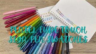 Pentel Fude Touch - Complete 24 Color Swatching