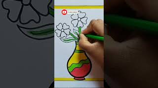 How to Draw Flower Pot Drawing Easy Step By Step / Flower Drawing #shorts #youtubeshorts #viral