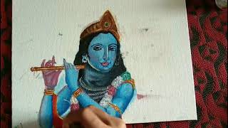 Shree Krishna easy Acrylic Painting  || by Abhishek parekh ||