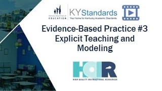 EBIP 3 - Overview  Explicit Teaching and Modeling