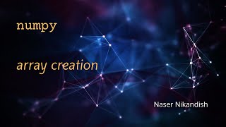 numpy array creation