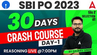 SBI PO 2023 | SBI PO Reasoning Crash Course | Reasoning by Saurav Singh | Day 1