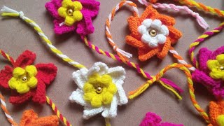 🌸Crochet Flower Rakhi🌸 || 🌸बनवा सुंदर व सोपी राखी 🌸|| #Raksha Bandhan special#रक्षाबंधन स्पेशल