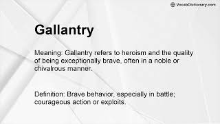 Gallantry Meaning