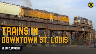 Trains in Downtown St. Louis