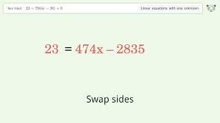 Solve 23=79(6x-36)+9: Linear Equation Video Solution | Tiger Algebra