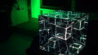 Tesseract LED Infinty Mirror Art Sculpture by Nicky Alice 4K Hypercube