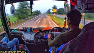 Extremely Aggressive & Insane Skilled VOLVO Bus Driving on Kolkata - Puri NH 6 Route