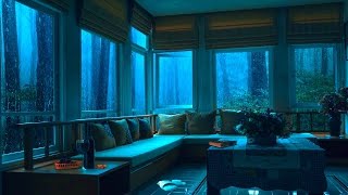 Sleep Instantly to Rain \u0026 THUNDER in a Massive Sofa Full of pillows-See the Rain Fall on the Forest