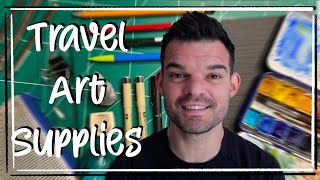 Travel art supplies kit, what I bring around for urban sketching